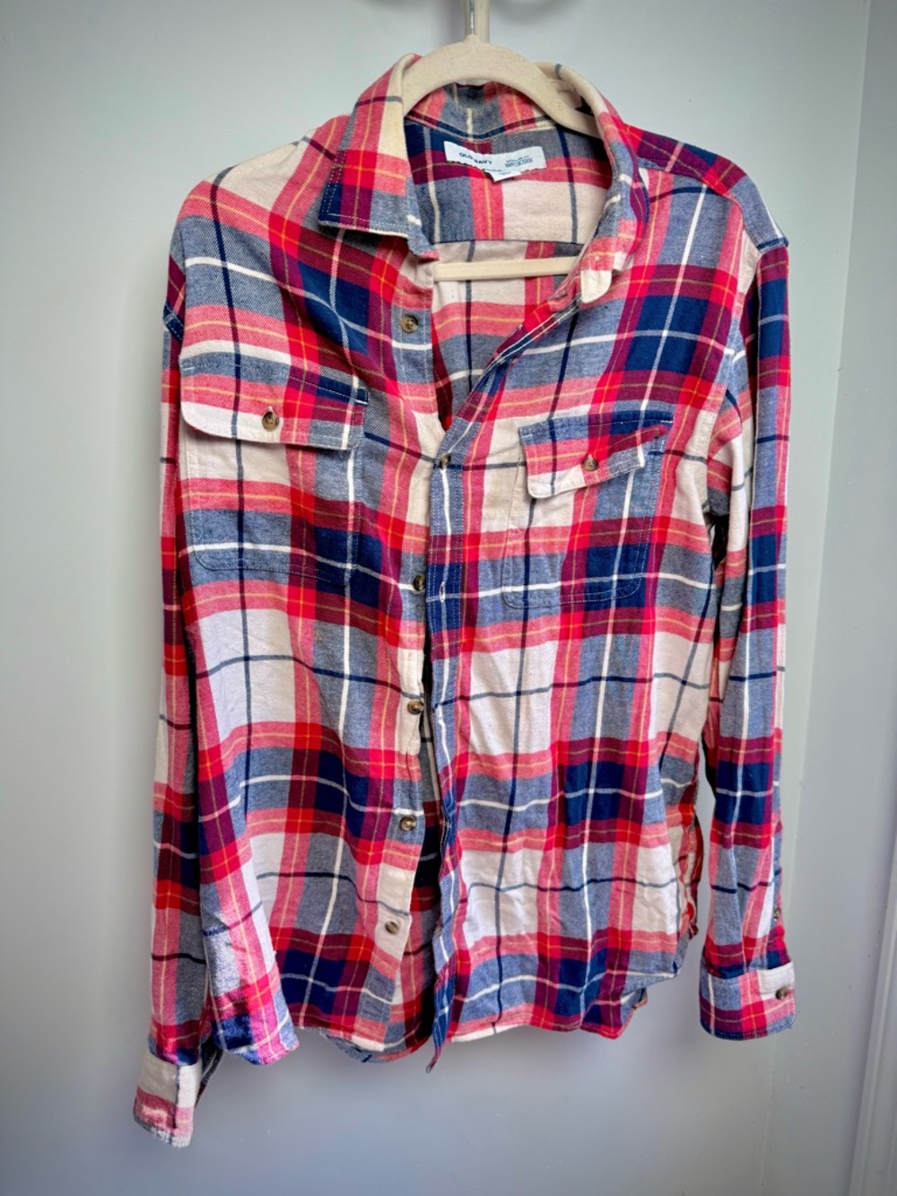 Old Navy Red & Blue Plaid Button-Up Shirt